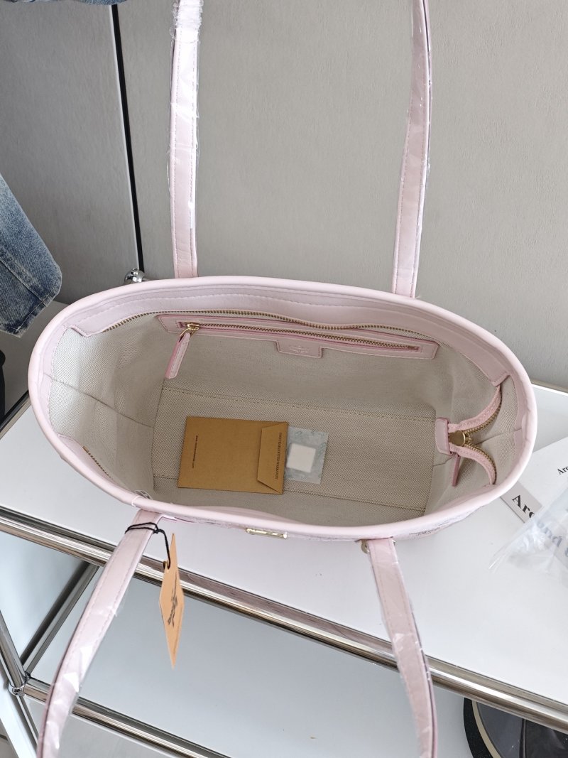 MCM Visetos Small Tote Bag Pink Monogram view