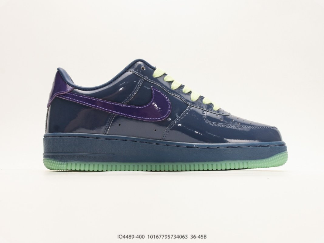 Nike Air Force 1 '07 Low Patent Navy Purple Glow IO4489-400 view