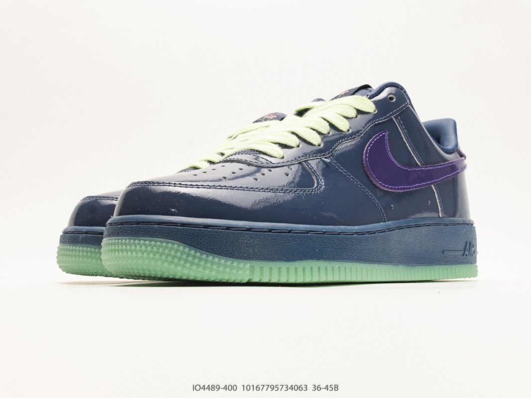 Nike Air Force 1 '07 Low Patent Navy Purple Glow IO4489-400 view