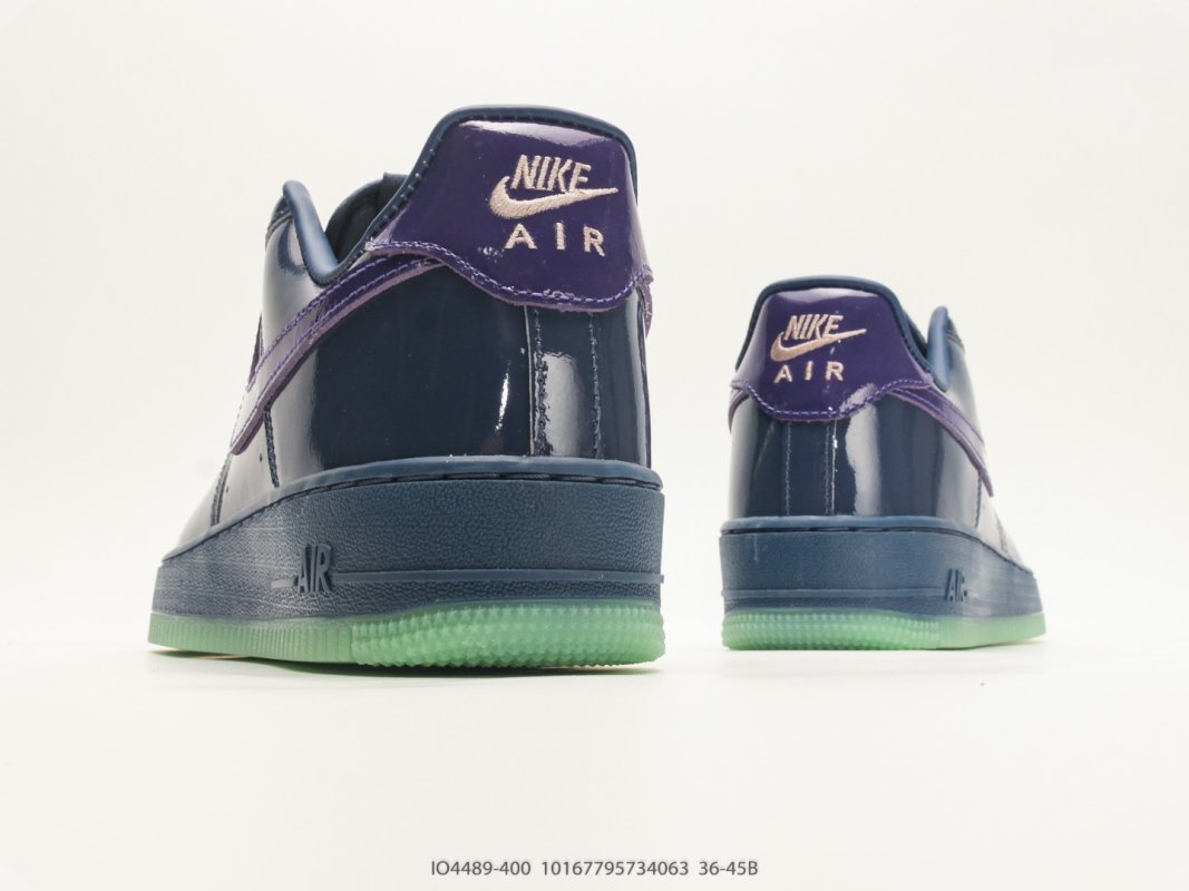 Nike Air Force 1 '07 Low Patent Navy Purple Glow IO4489-400 view