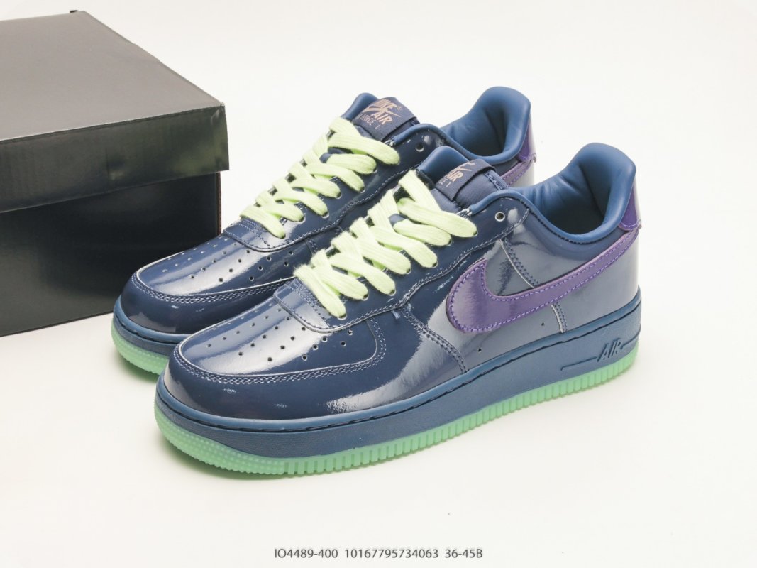 Nike Air Force 1 '07 Low Patent Navy Purple Glow IO4489-400 view