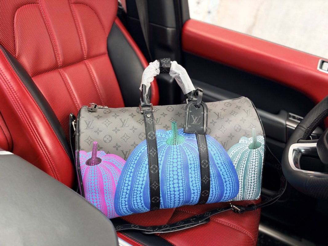 Louis Vuitton Keepall 45 x Yayoi Kusama Pumpkin Monogram Travel Bag view