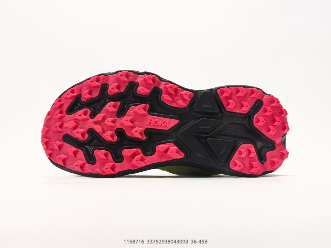 HOKA Challenger 8 Neon Yellow Black Pink Running Shoe view