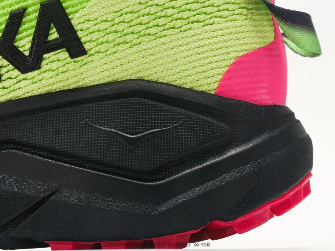 HOKA Challenger 8 Neon Yellow Black Pink Running Shoe view