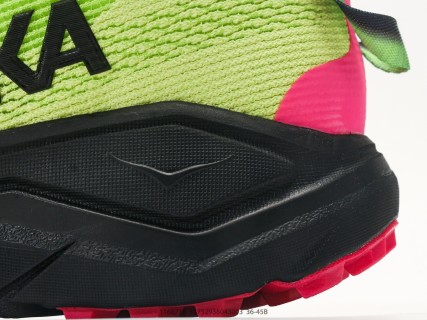 HOKA Challenger 8 Neon Yellow Black Pink Running Shoe view 7
