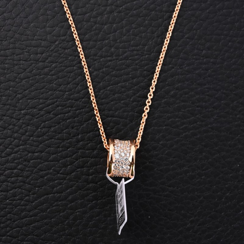 Bvlgari Rose Gold Diamond-Set Pendant Necklace view
