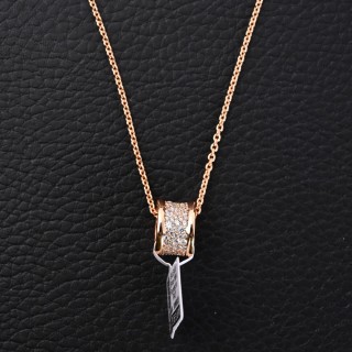 Bvlgari Rose Gold Diamond-Set Pendant Necklace view 3