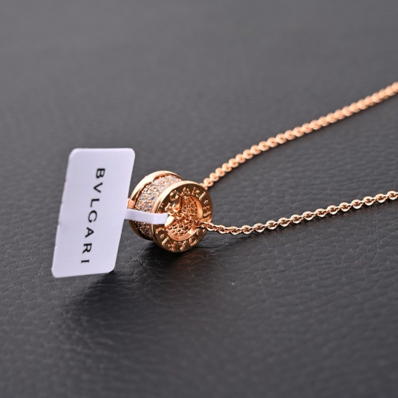 Bvlgari Rose Gold Diamond-Set Pendant Necklace view