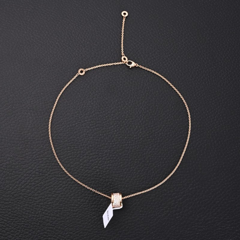 Bvlgari Rose Gold Diamond-Set Pendant Necklace view