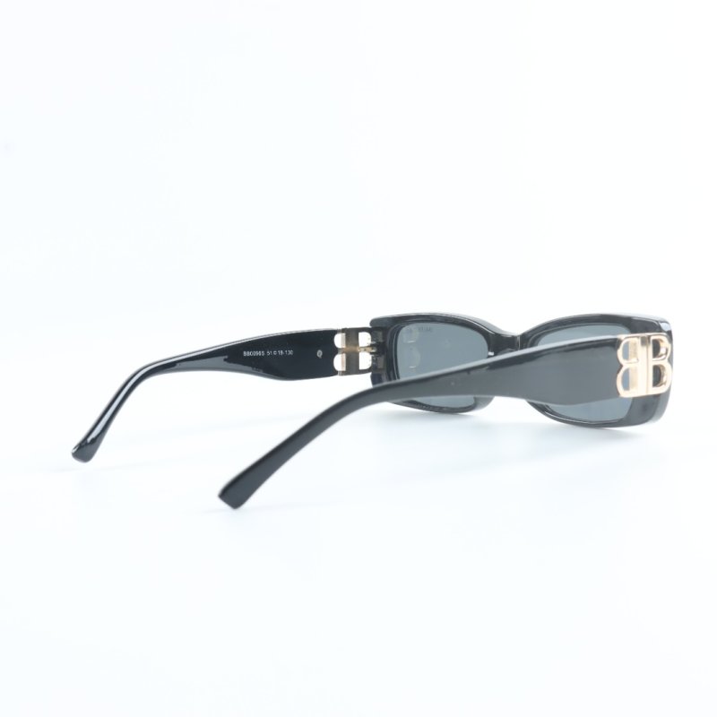 Balenciaga BB0096S Rectangle Sunglasses Black Gold view