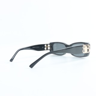 Balenciaga BB0096S Rectangle Sunglasses Black Gold view 4