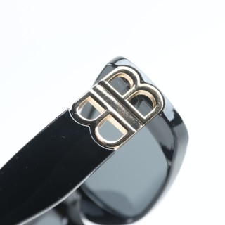 Balenciaga BB0096S Rectangle Sunglasses Black Gold view 5