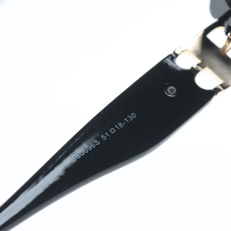 Balenciaga BB0096S Rectangle Sunglasses Black Gold view