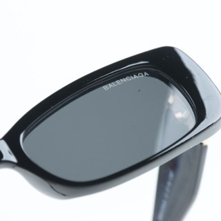 Balenciaga BB0096S Rectangle Sunglasses Black Gold view 7