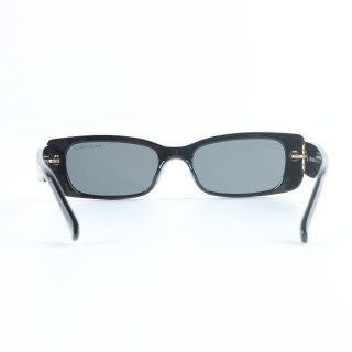 Balenciaga BB0096S Rectangle Sunglasses Black Gold view 9