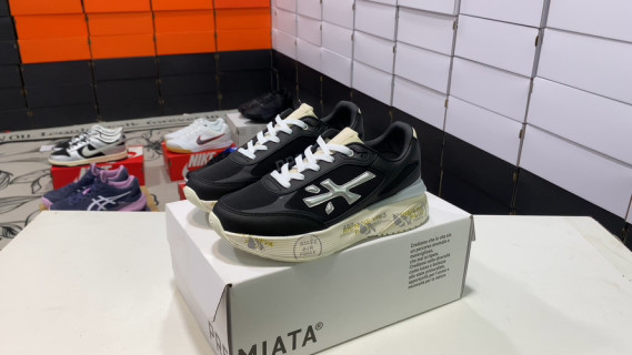 Premiata Timeless Trainers Black White Low Top Casual Sneaker