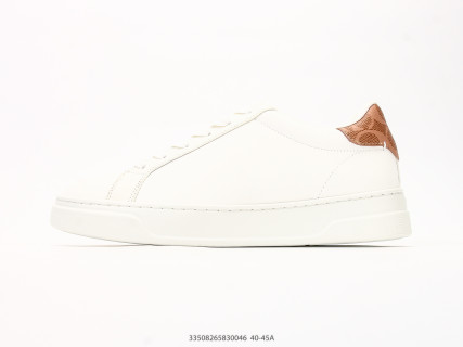 Coach Monogram Low-Top Court Sneaker Cream/Tan Replica