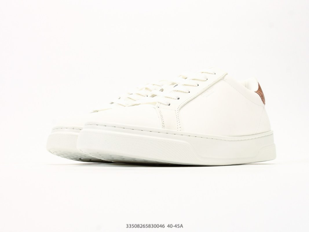 Coach Monogram Low-Top Court Sneaker Cream/Tan Replica view