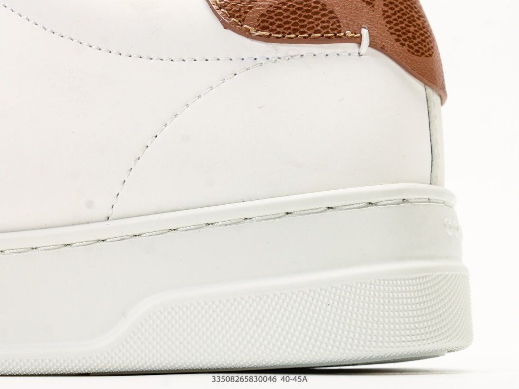 Coach Monogram Low-Top Court Sneaker Cream/Tan Replica view