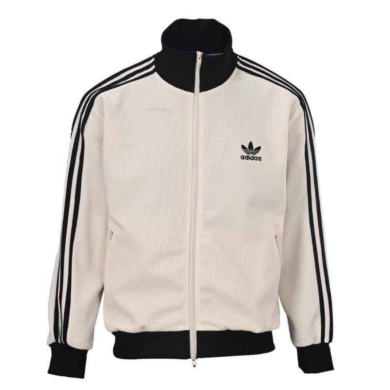 Adidas Originals Trefoil Waffle Track Jacket Cream Black