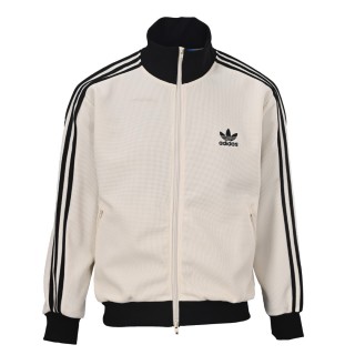 Adidas Originals Trefoil Waffle Track Jacket Cream Black