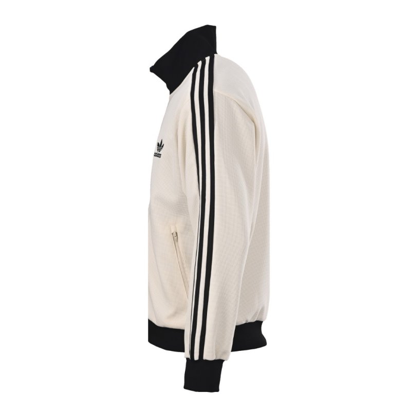 Adidas Originals Trefoil Waffle Track Jacket Cream Black view