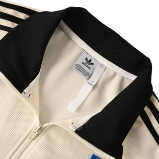 Adidas Originals Trefoil Waffle Track Jacket Cream Black view 4