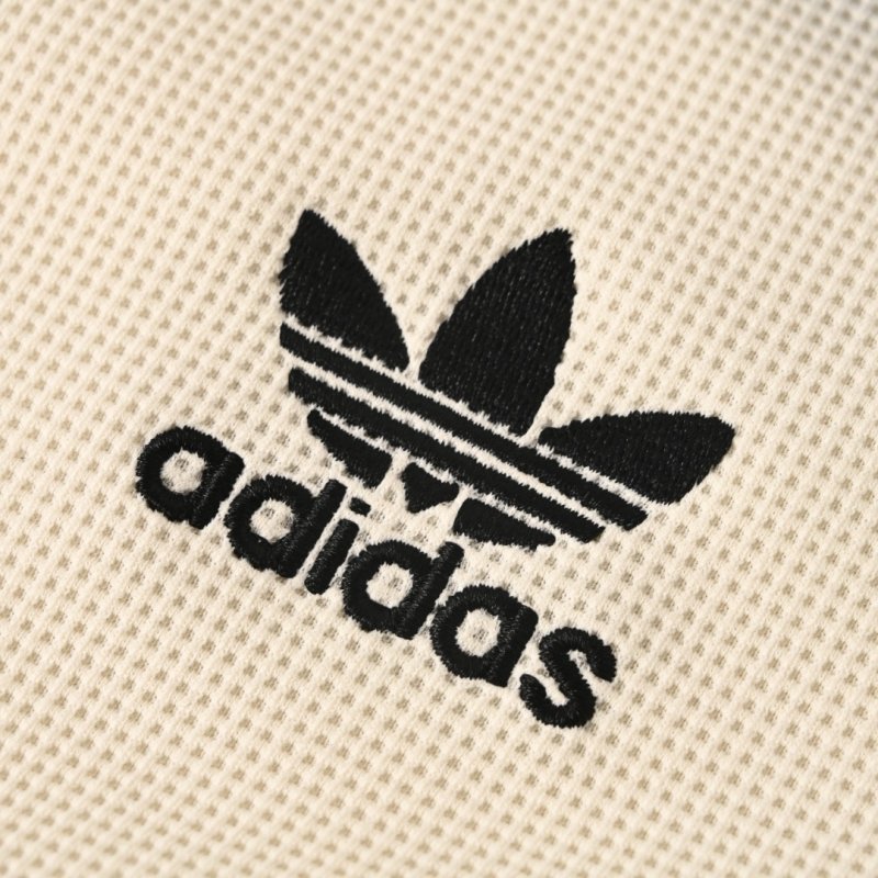 Adidas Originals Trefoil Waffle Track Jacket Cream Black view