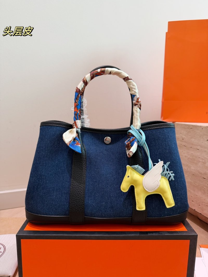 Hermès Garden Party 30 Navy Canvas UA Replica Handbag