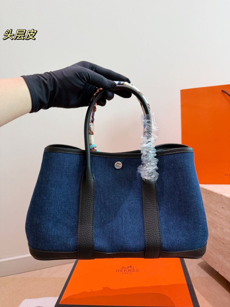 Hermès Garden Party 30 Navy Canvas UA Replica Handbag view