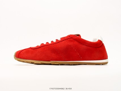 Miu Miu Plume Low-Top Red Suede Sneaker
