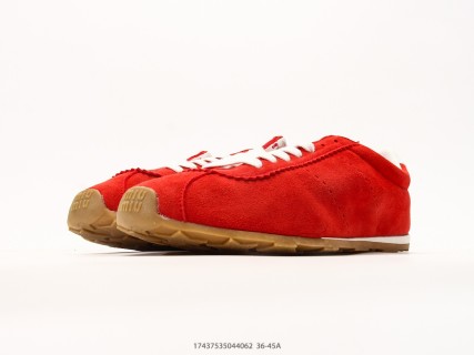 Miu Miu Plume Low-Top Red Suede Sneaker view 5