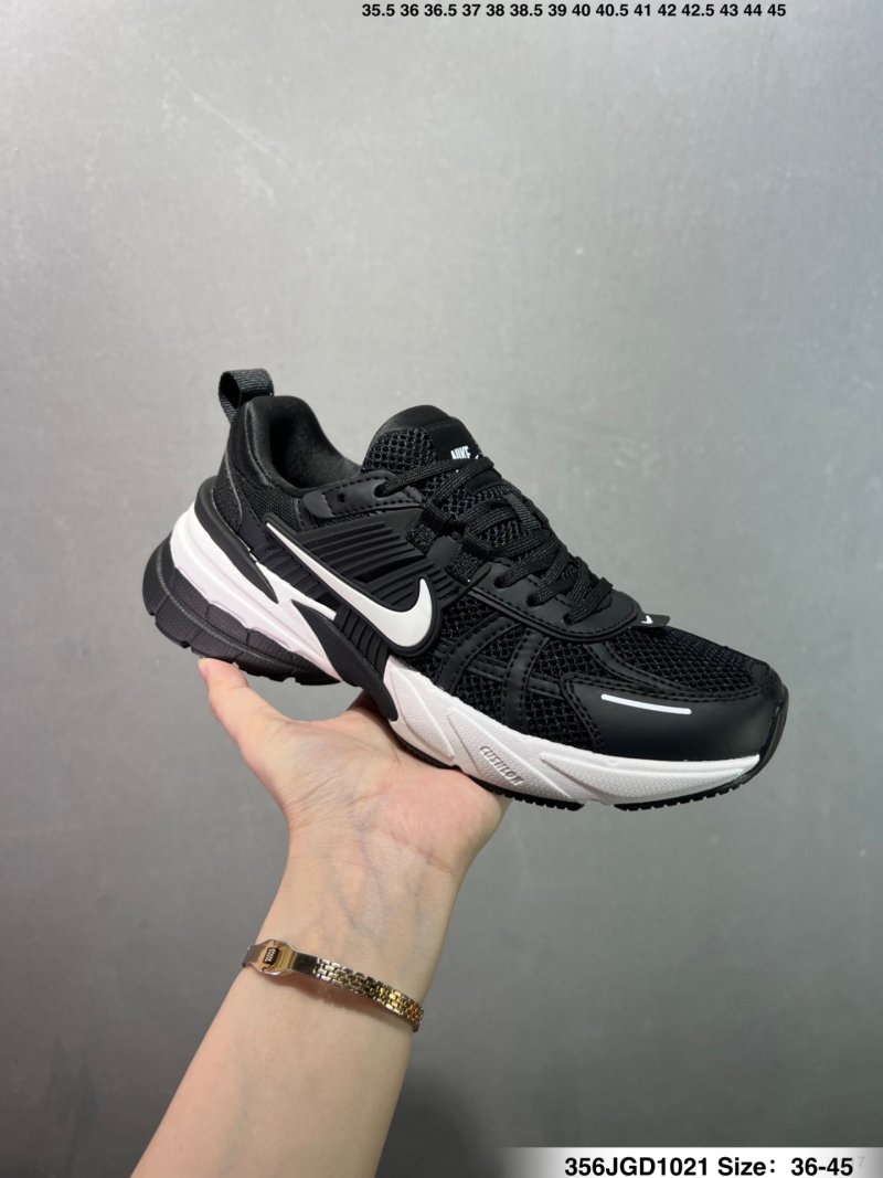 Nike V2K Runtekk Black White Low-Top Running Shoe view