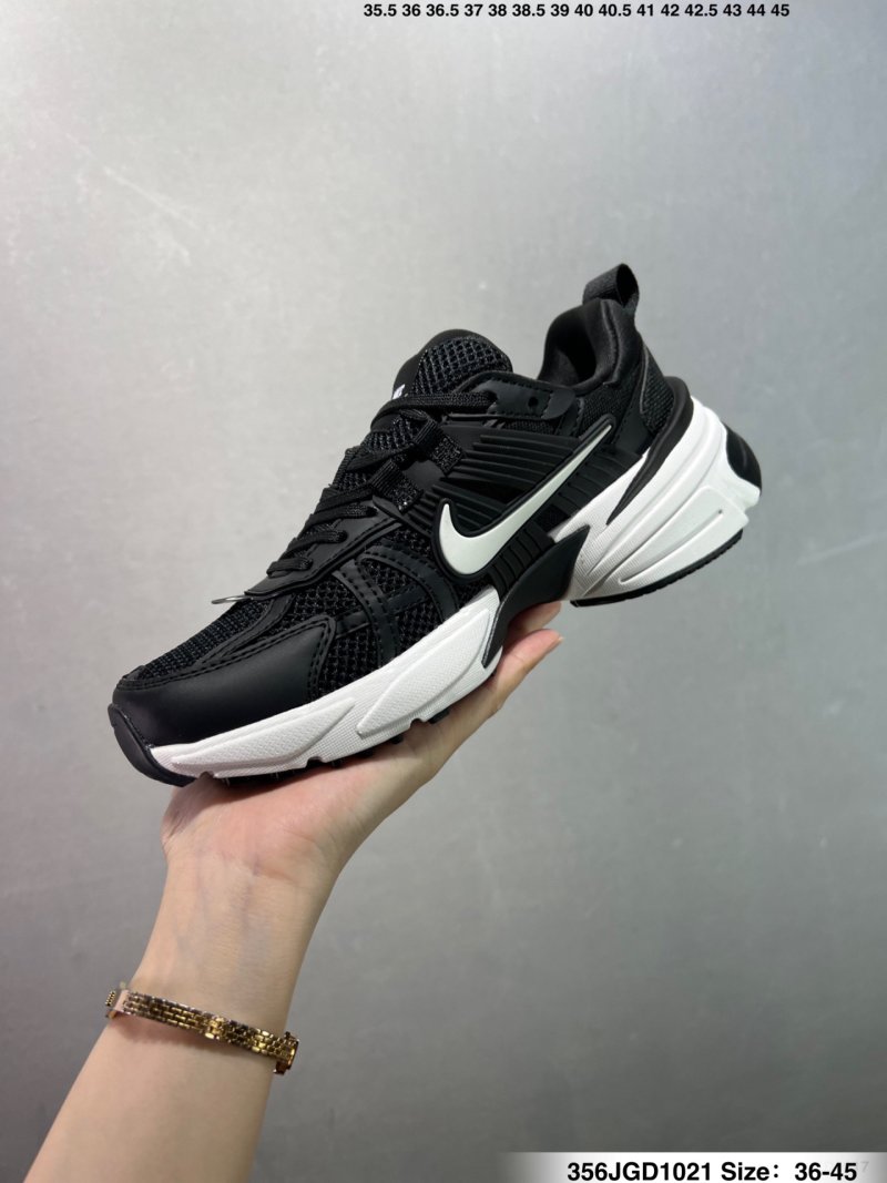 Nike V2K Runtekk Black White Low-Top Running Shoe view