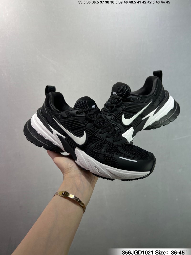Nike V2K Runtekk Black White Low-Top Running Shoe view