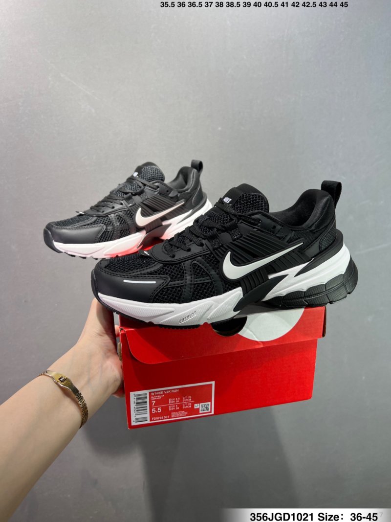 Nike V2K Runtekk Black White Low-Top Running Shoe view