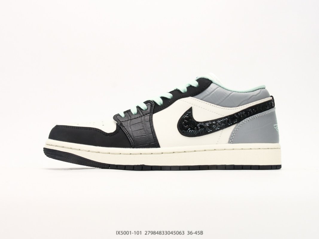 Jordan Air Jordan 1 Low Black Grey White Casual Sneaker