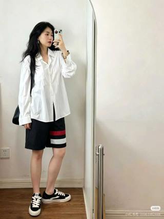 Thom Browne 26SS Red White Blue Stripe Beach Shorts