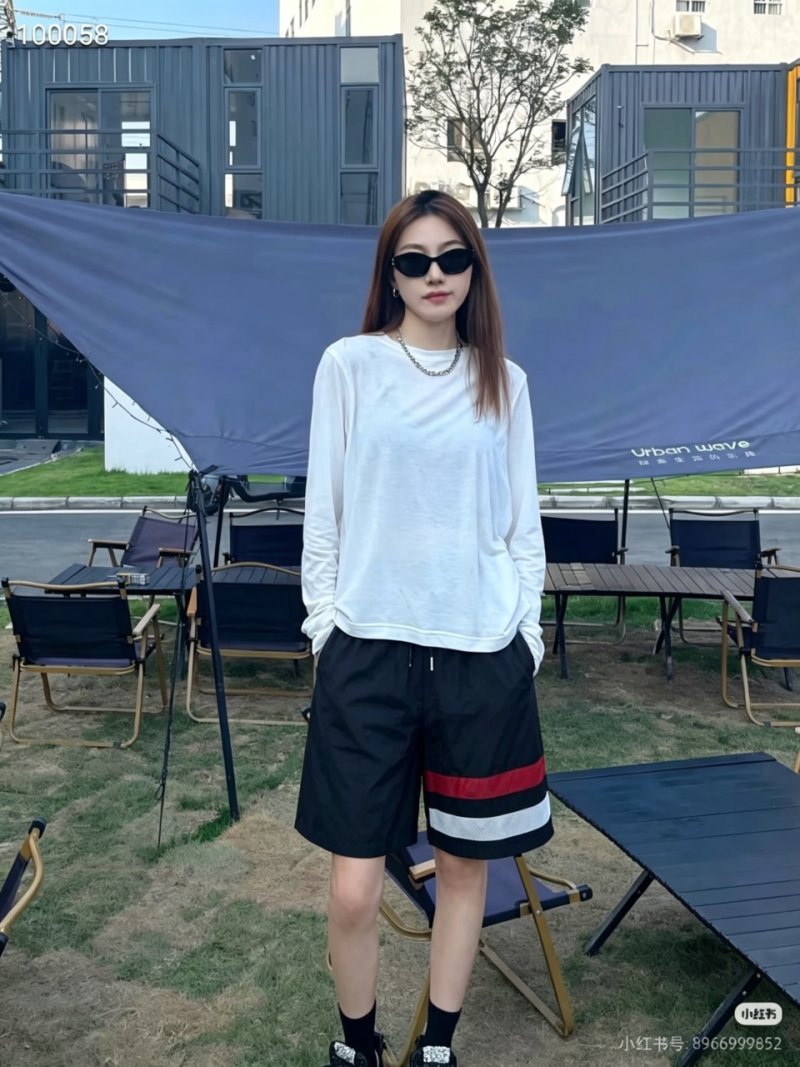 Thom Browne 26SS Red White Blue Stripe Beach Shorts view