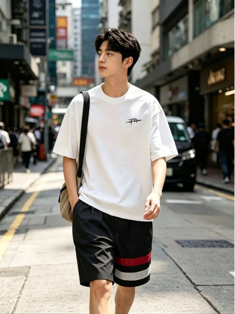 Thom Browne 26SS Red White Blue Stripe Beach Shorts view
