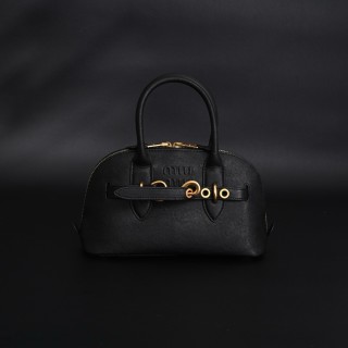 Miu Miu Shell Bag Black Leather Handbag UA Replica