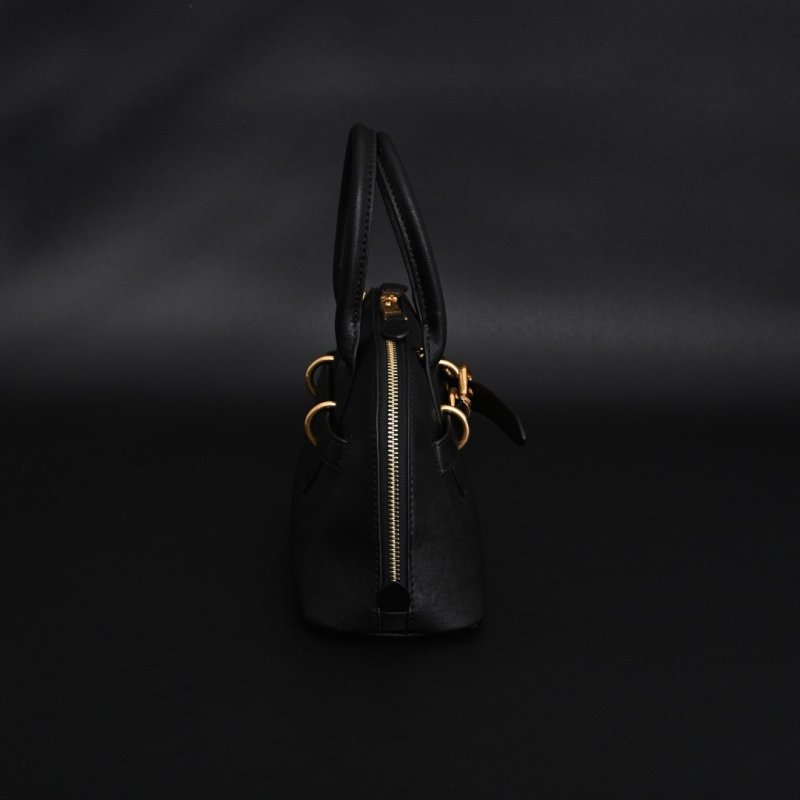 Miu Miu Shell Bag Black Leather Handbag UA Replica view