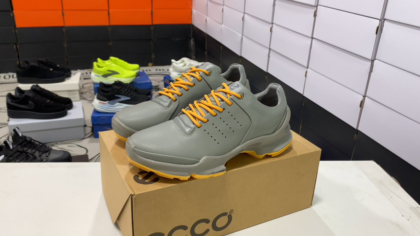 Ecco BIOM Hybrid 25th Anniversary Grey Orange Running Shoe