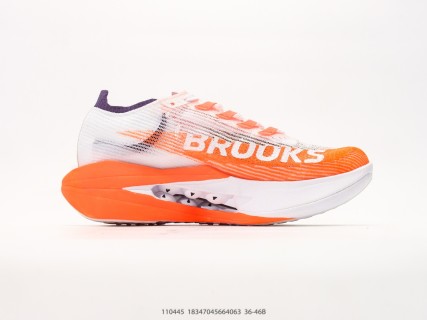Brooks Hyperion Elite 5 Orange White Running Shoe Rep view 2