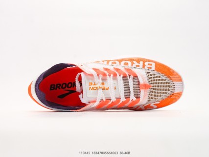 Brooks Hyperion Elite 5 Orange White Running Shoe Rep view 3