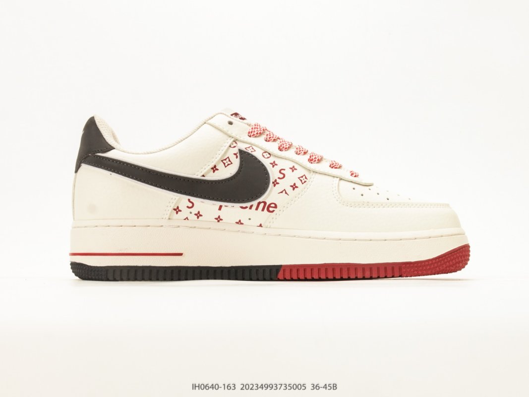 Nike Air Force 1 Low Collaboration Cream Black Red view