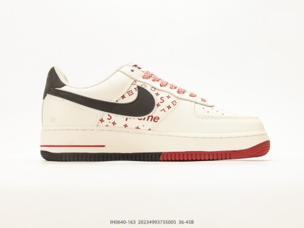 Nike Air Force 1 Low Collaboration Cream Black Red view 2