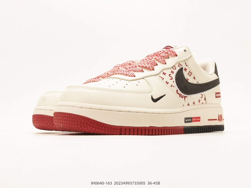 Nike Air Force 1 Low Collaboration Cream Black Red view