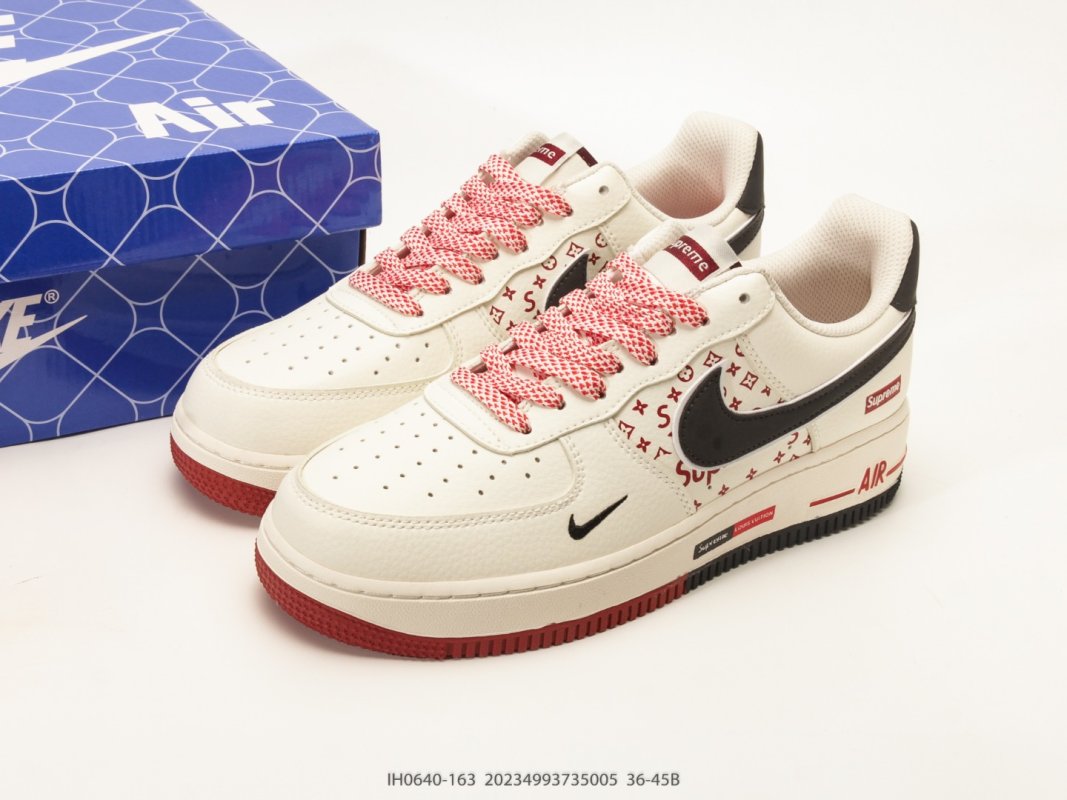 Nike Air Force 1 Low Collaboration Cream Black Red view