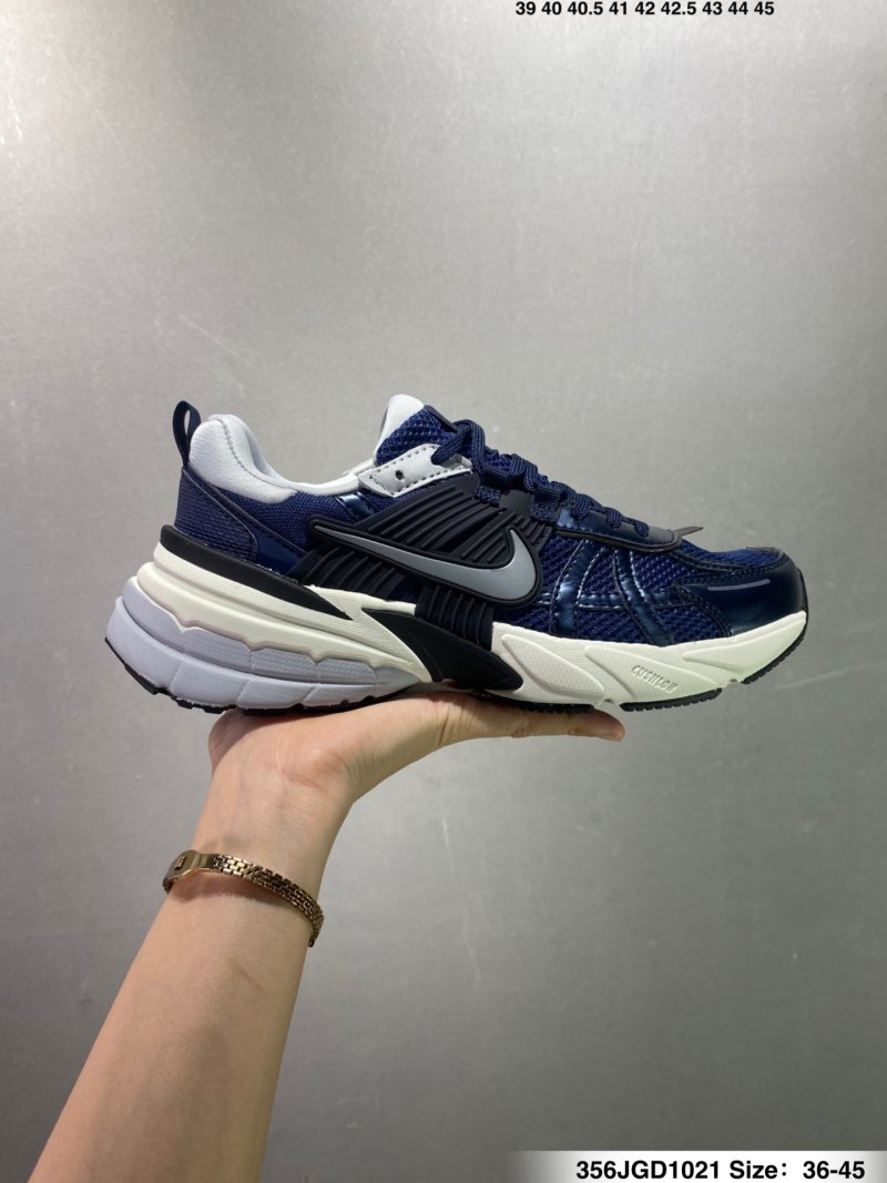 Nike V2K Runtekk Low Navy White Vintage Running Shoe
